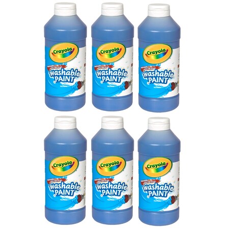 Crayola Washable Paint, Blue, 16 oz. Bottles, PK6 5420167042